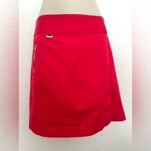 Ralph Lauren Golf Vibrant Red Stretch Skort Mini Skirt w Shorts and Pockets